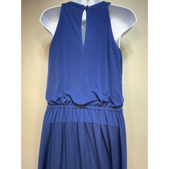 Vince Camuto Womens Colorblock Maxi Dress Sze 6 Blue Teal Sleeveless Summer Chic - Picture 7 of 11